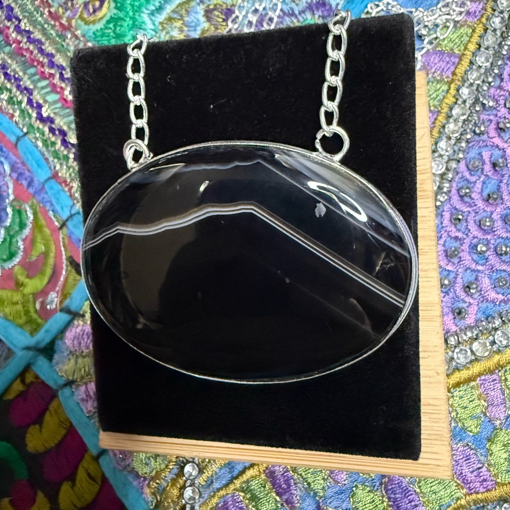 Banded Black Onyx Necklace